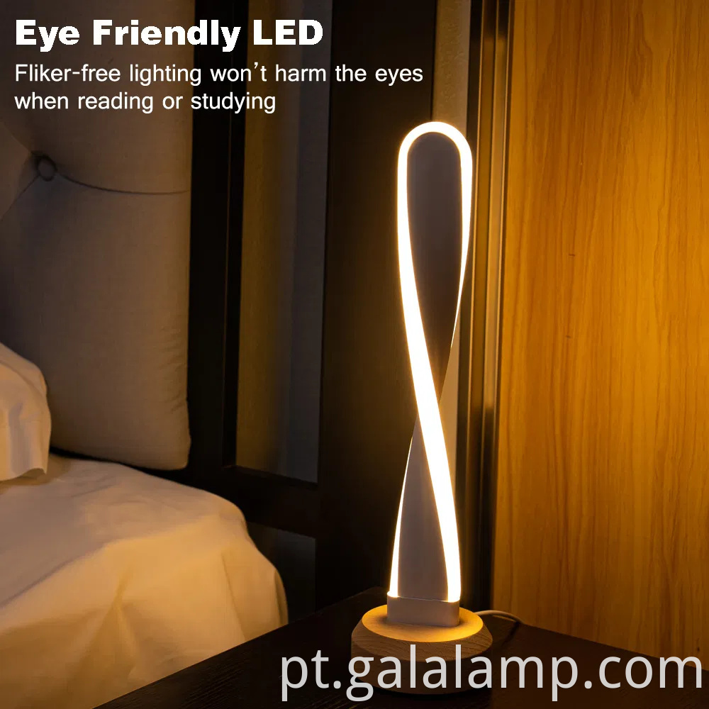 Madeira sólida inteligente, luz noturna LED com recursos exclusivos, lâmpada de mesa USB